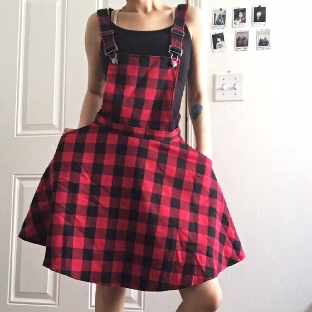 Plaid overall dress SOLD